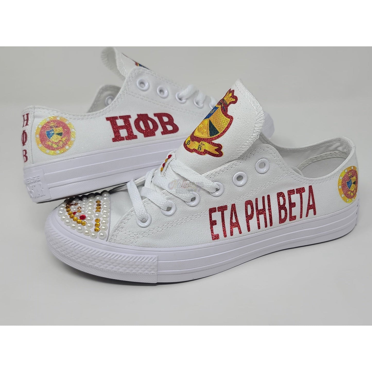 Crystals & Pearls Eta Phi Beta Sorority, Inc Converse Shoes