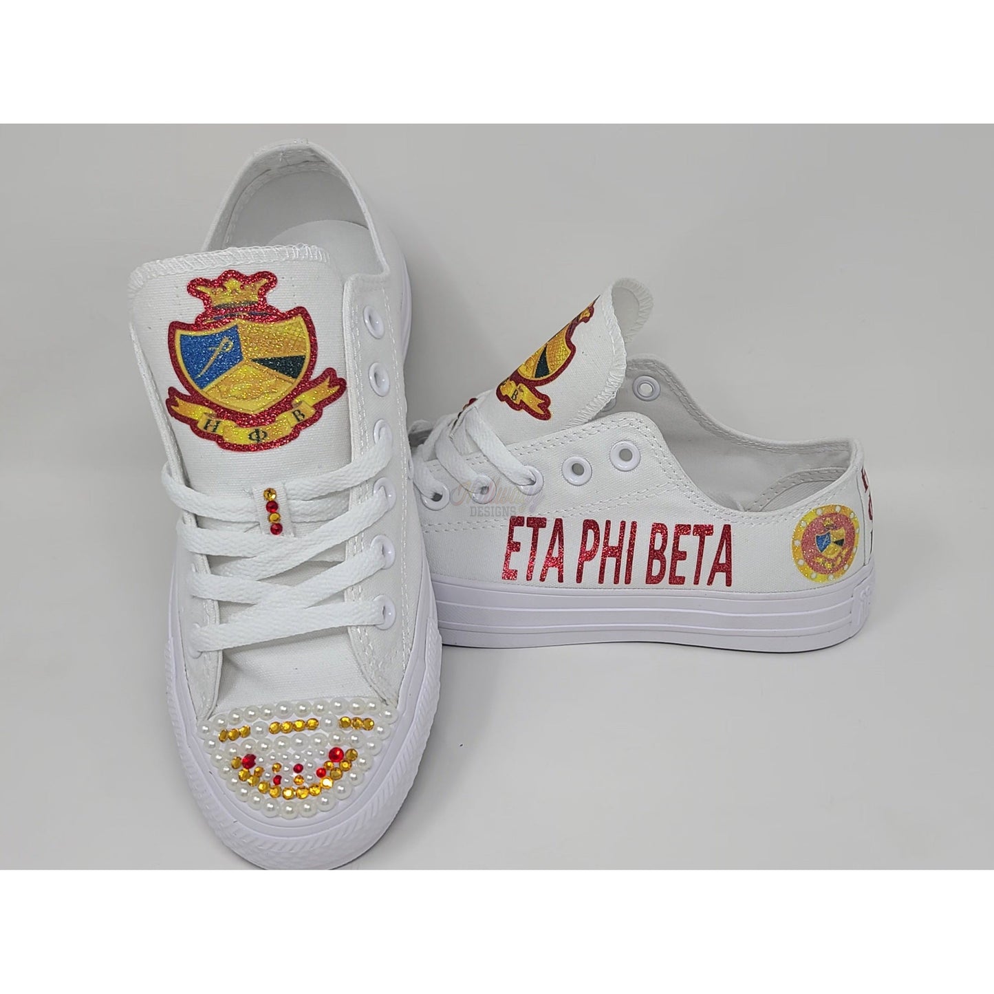 Crystals & Pearls Eta Phi Beta Sorority, Inc Converse Shoes