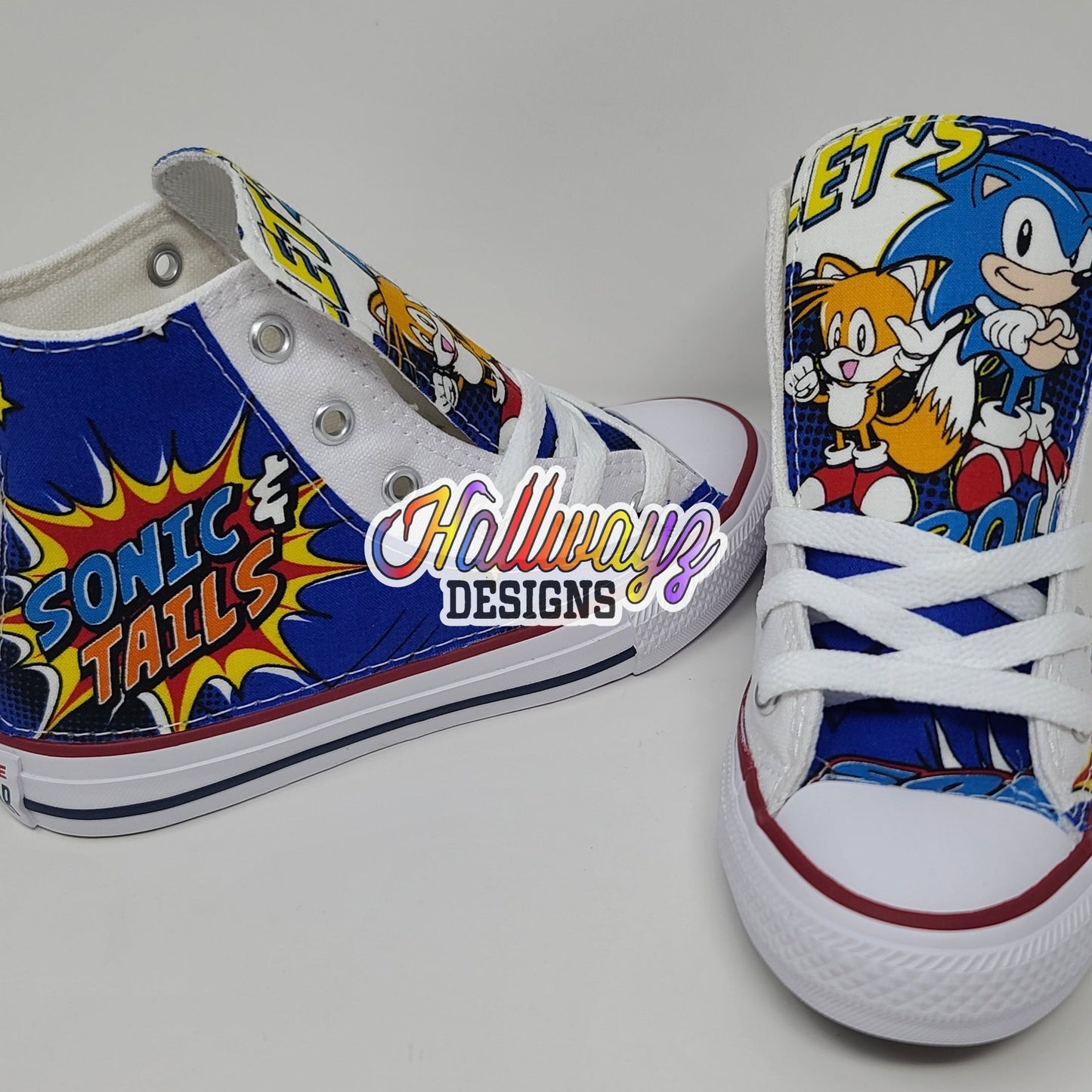 Custom Sonic & tails Converse Shoes