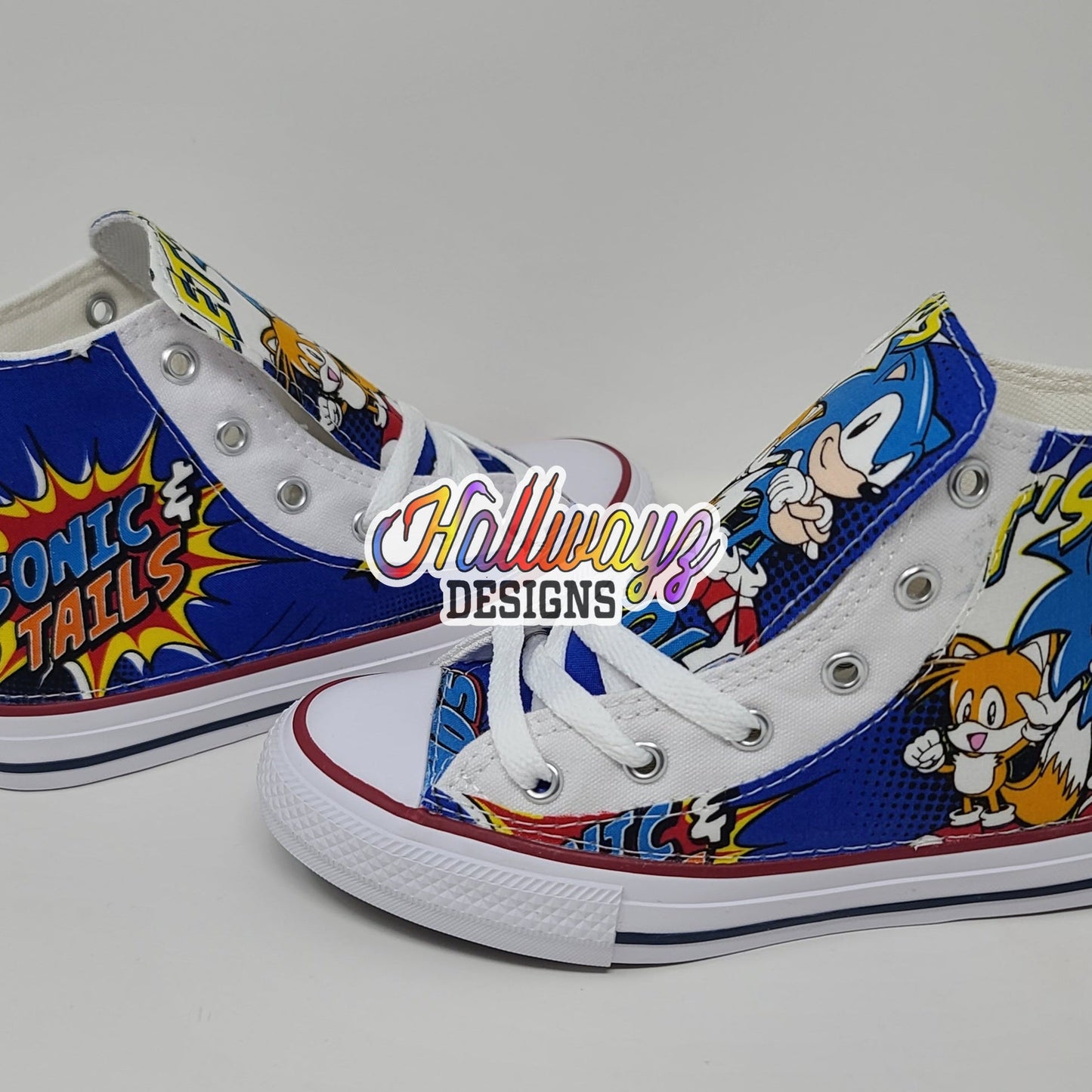 Custom Sonic & tails Converse Shoes