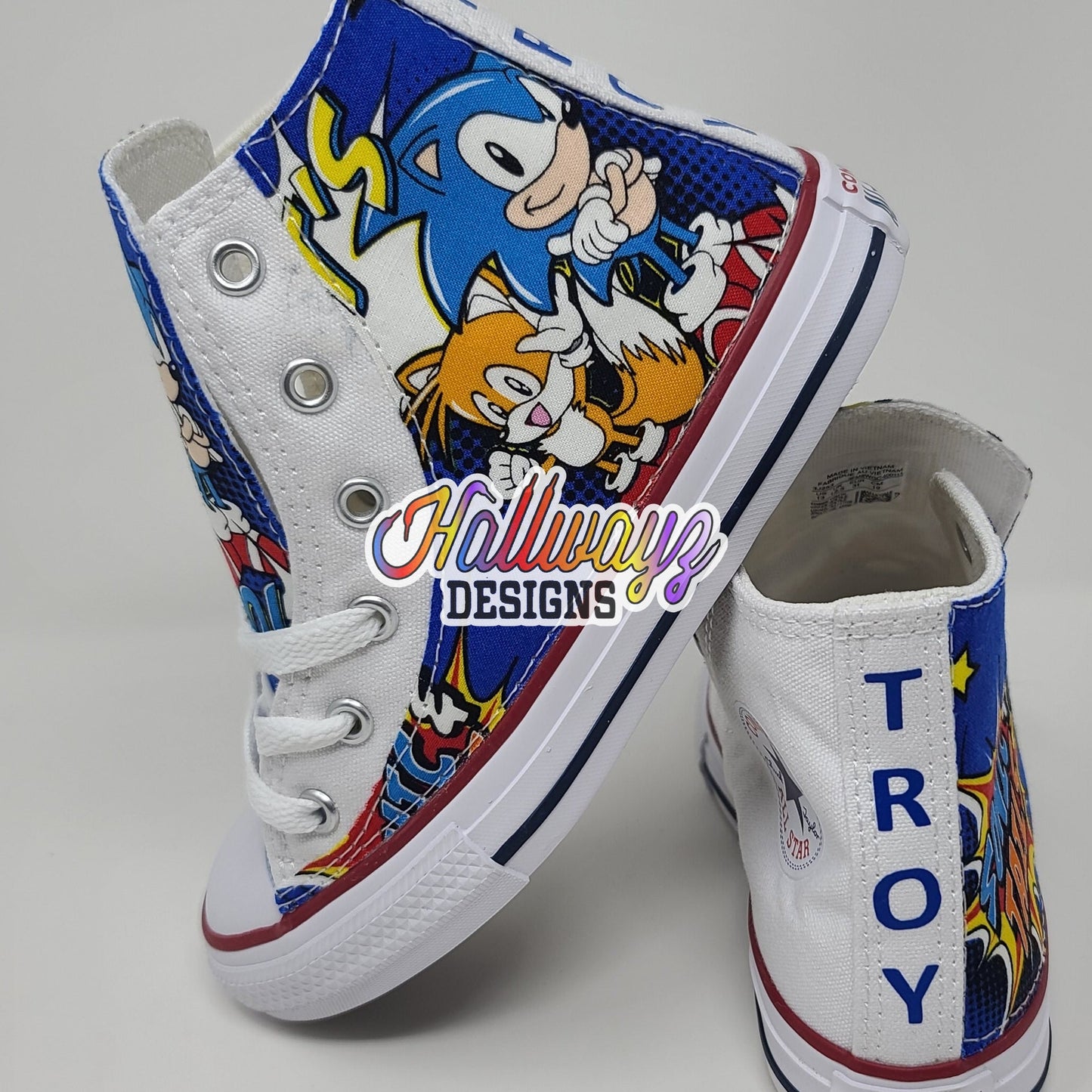 Custom Sonic & tails Converse Shoes