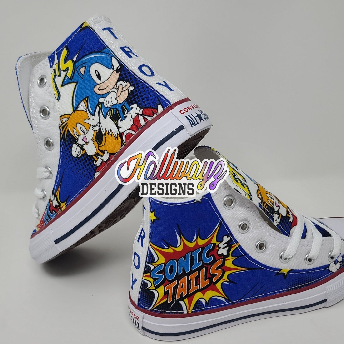 Custom Sonic & tails Converse Shoes
