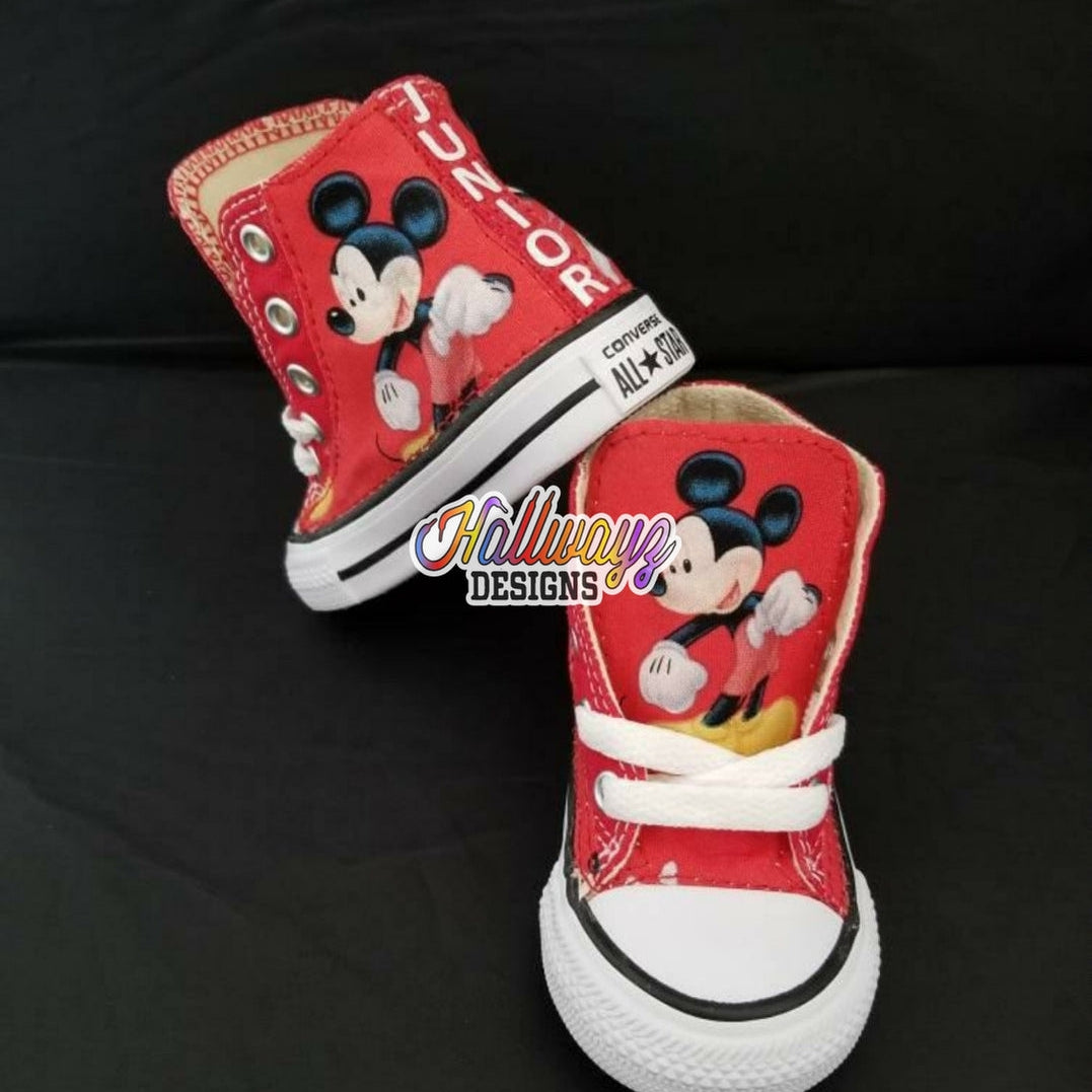 Red Mickey Mouse Converse shoes