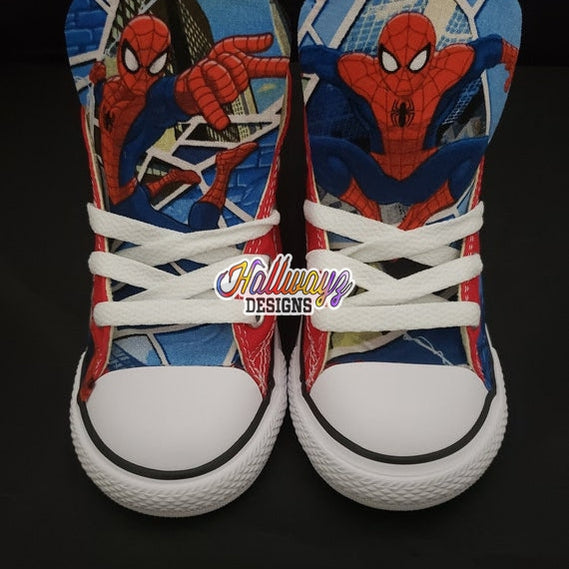 Custom Spiderman Converse Shoes
