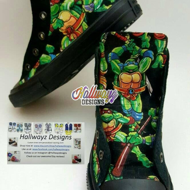 Tmnt shoes, custom Converse, Ninja Turtles party outfit, Chrisrmas gift Shoes, Sneakers, chucks, Teenage Mutant Ninja Turtles Converse