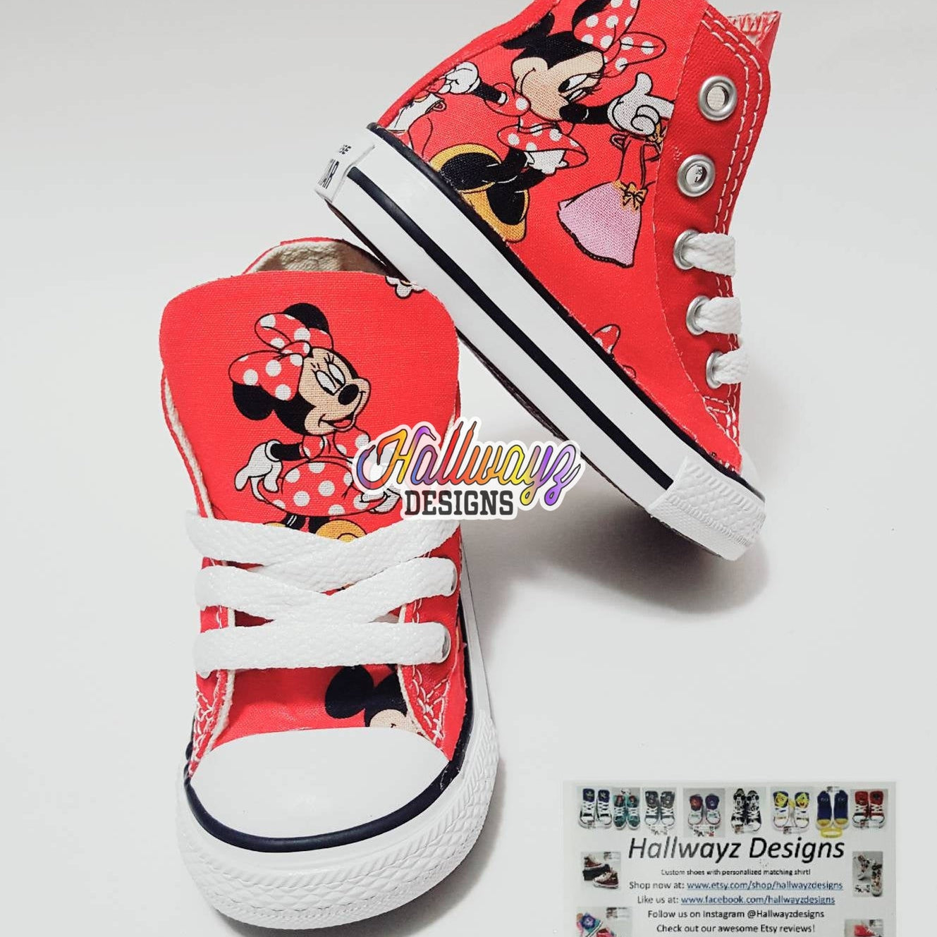 Red Minnie Mouse Converse Shoes