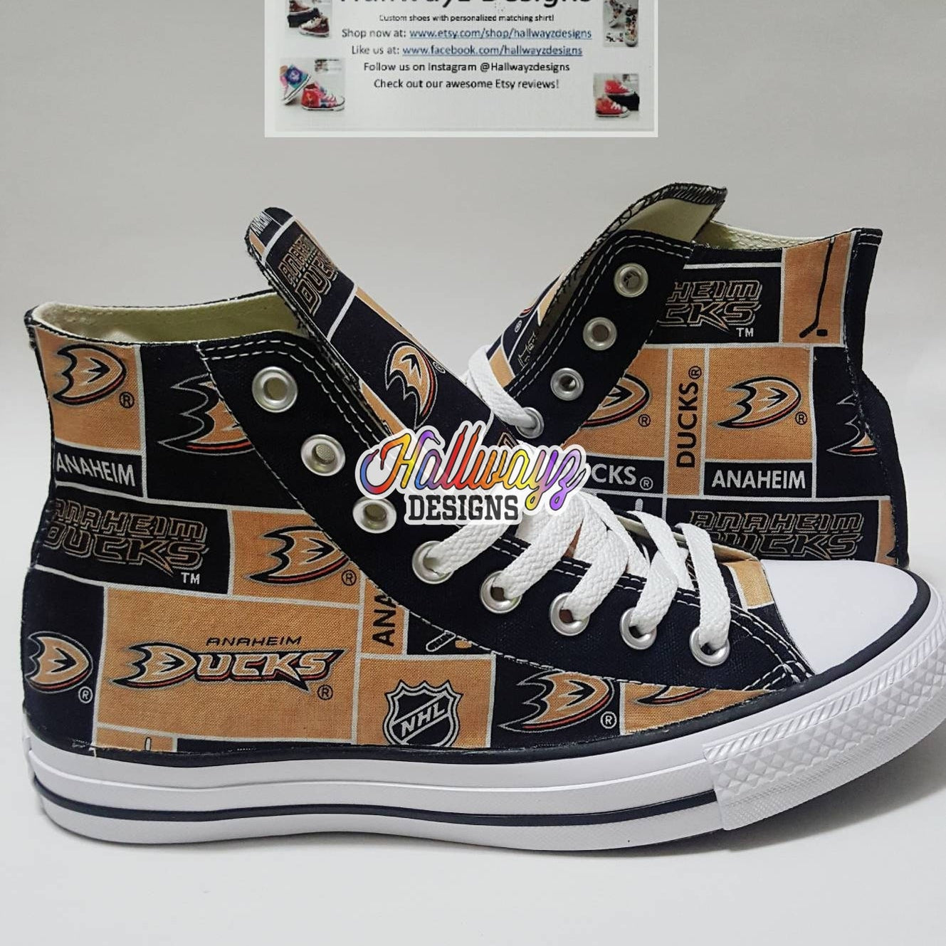 Custom Anaheim Ducks Converse