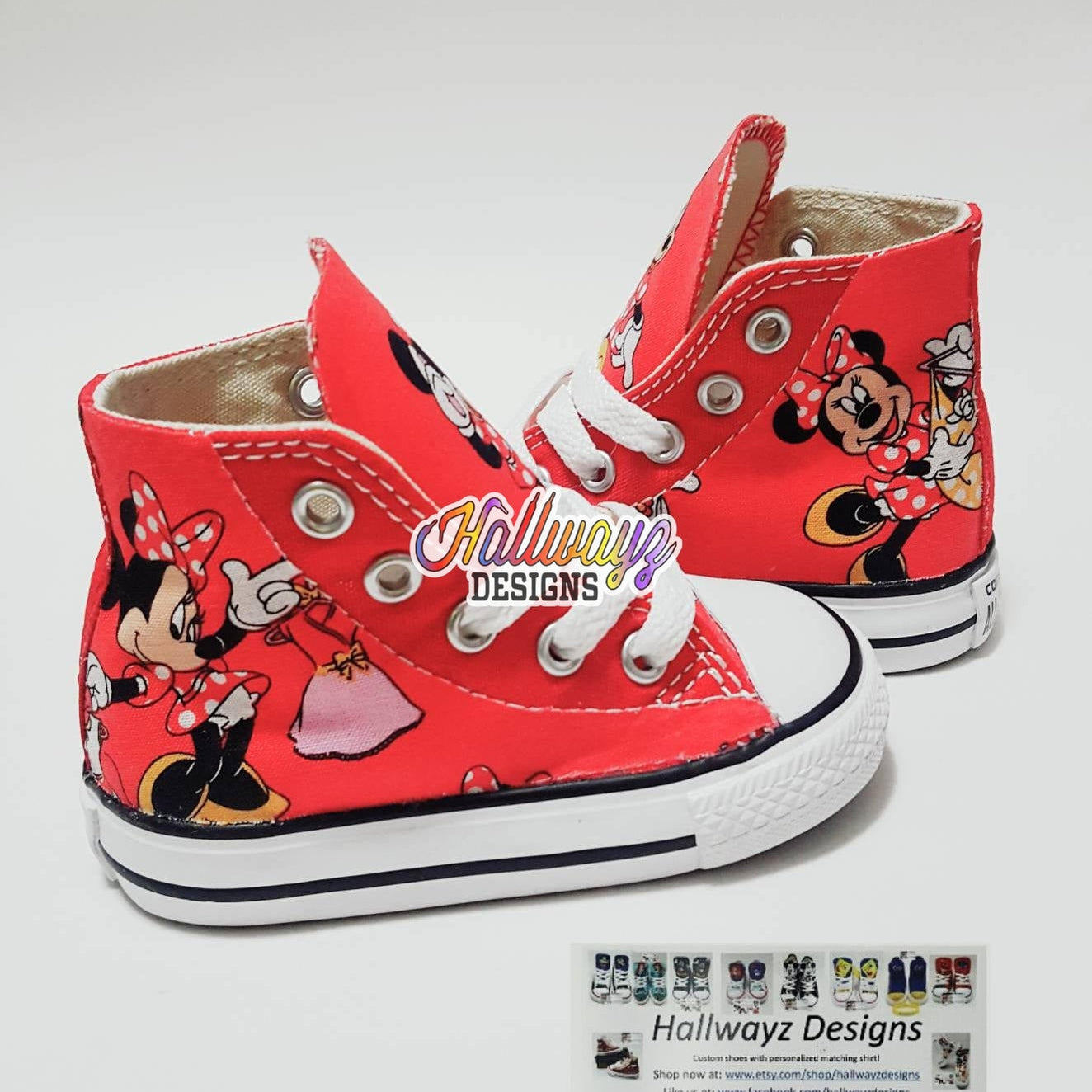Red Minnie Mouse Converse Shoes