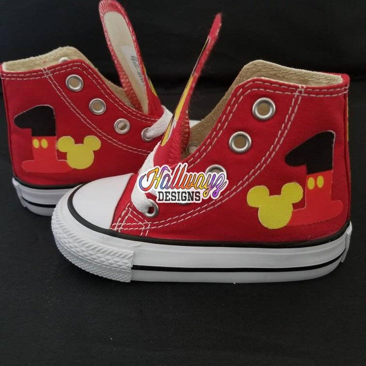Mickey Mouse First Birthday Converse Shoes