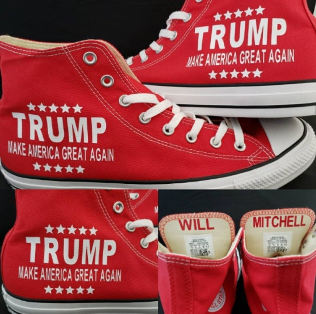 Trump Maga 2024 Converse Shoes Presidential Election Republican Party Red Unisex Sneaker Make America Great Again