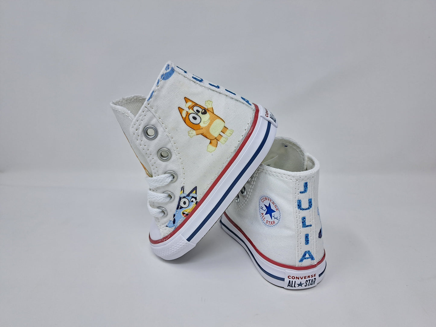 Bluey & Bingo Custom Converse white Shoes First Birthday Sneaker