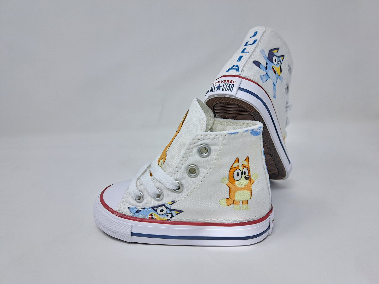 Bluey & Bingo Custom Converse white Shoes First Birthday Sneaker