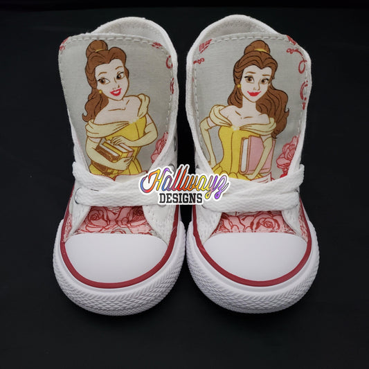 Custom Belle Beauty and the Beast Converse shoes