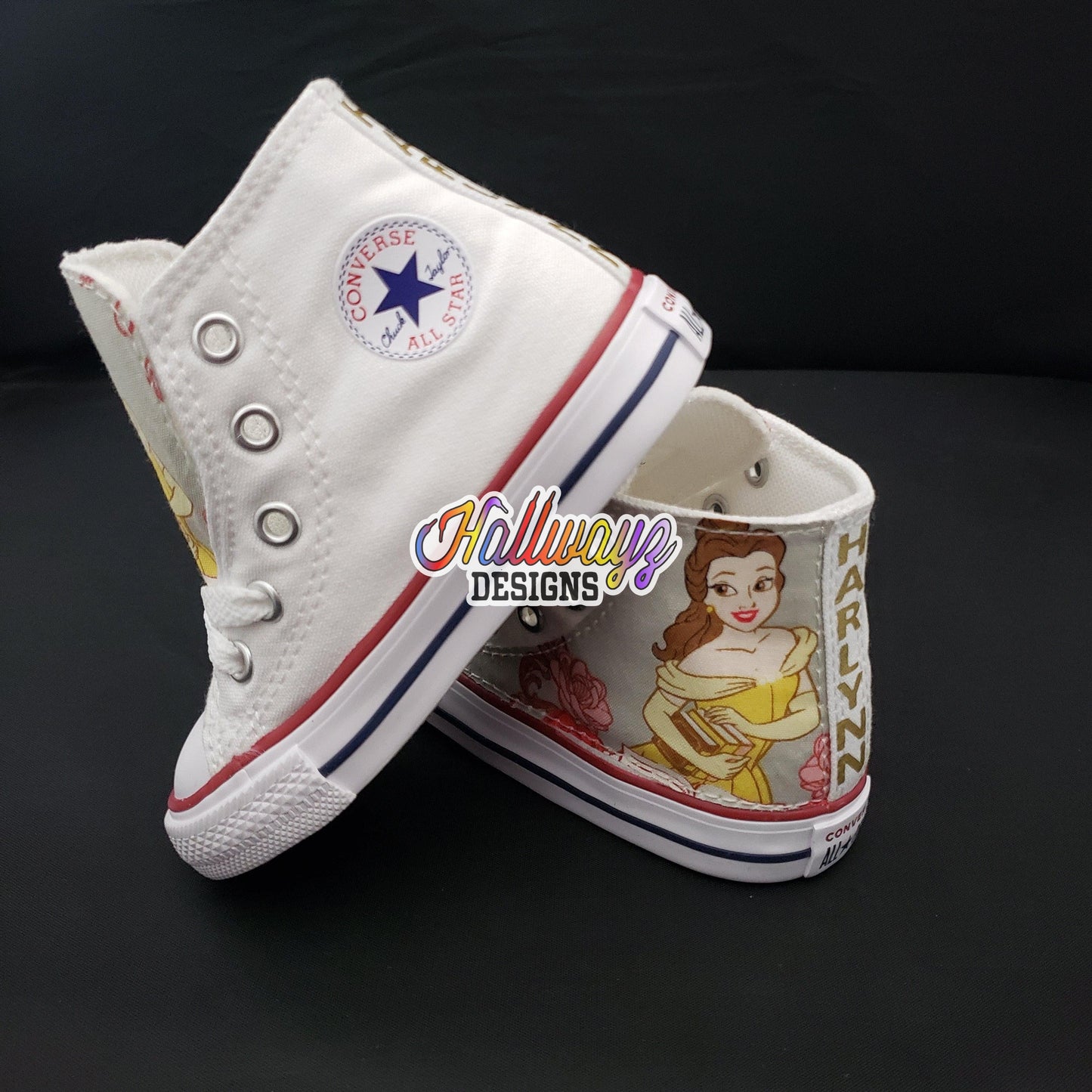 Custom Belle Beauty and the Beast Converse shoes