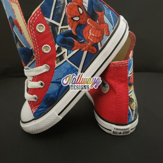 Custom Spiderman Converse Shoes