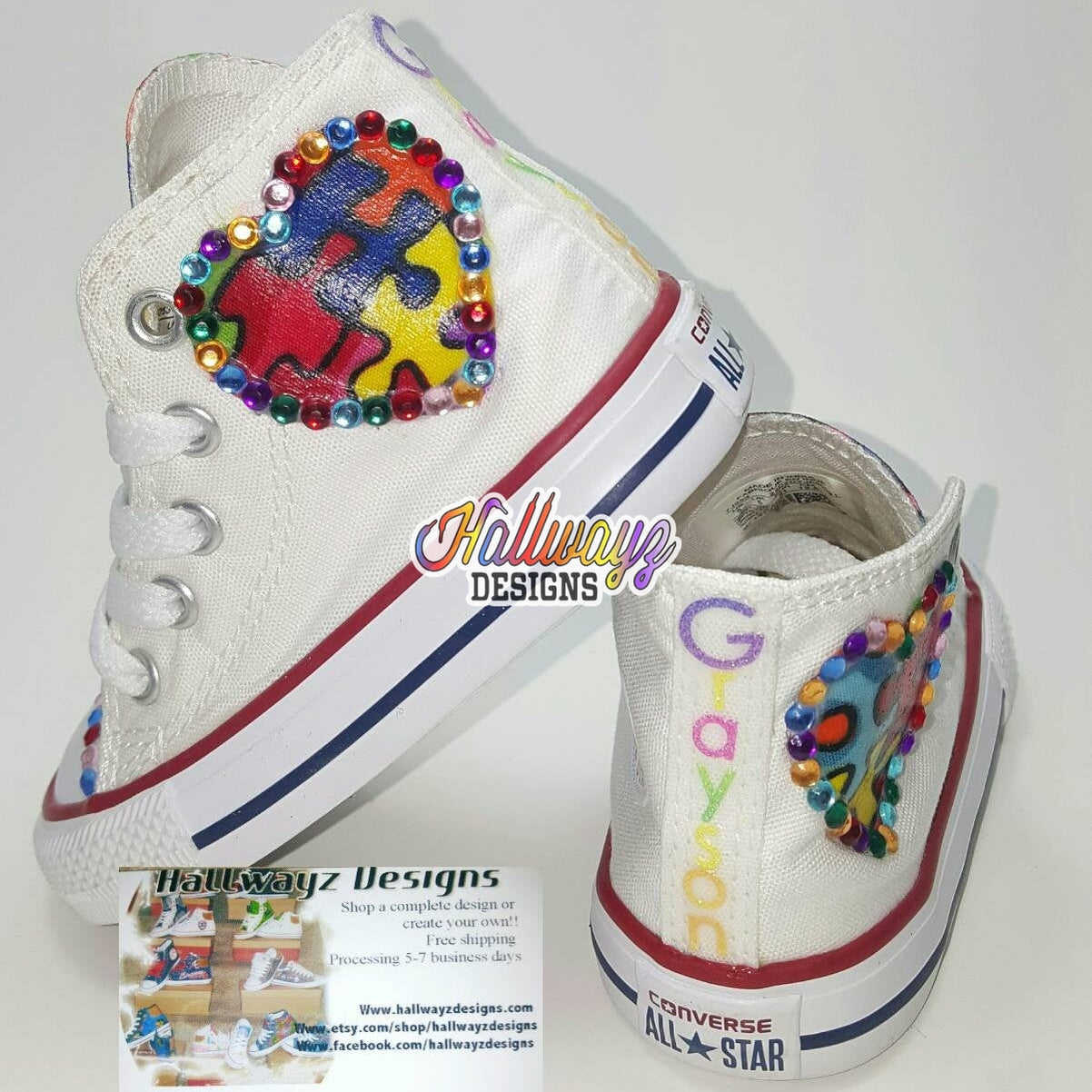 Custom Autism Awareness Converse Shoes – Hallwayz Designs