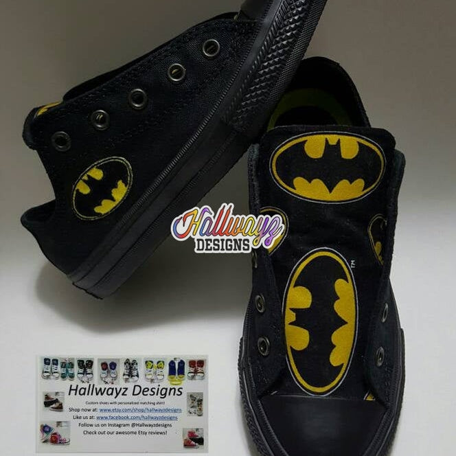 Custom Batman Logo Converse Shoes – Hallwayz Designs