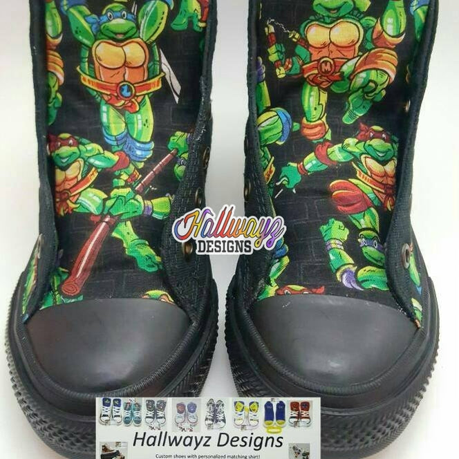 Tmnt shoes, custom Converse, Ninja Turtles party outfit, Chrisrmas gift Shoes, Sneakers, chucks, Teenage Mutant Ninja Turtles Converse