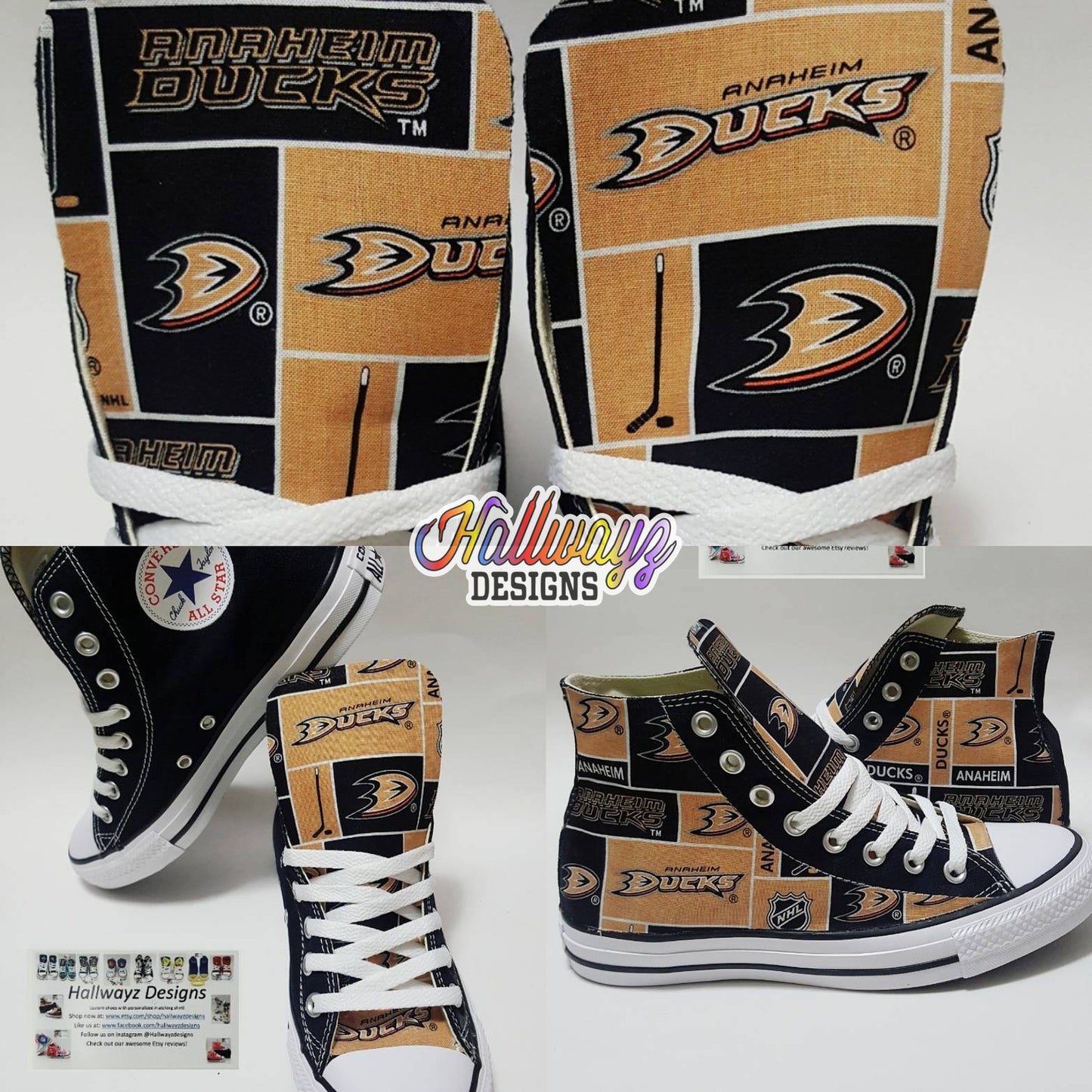 Custom Anaheim Ducks Converse