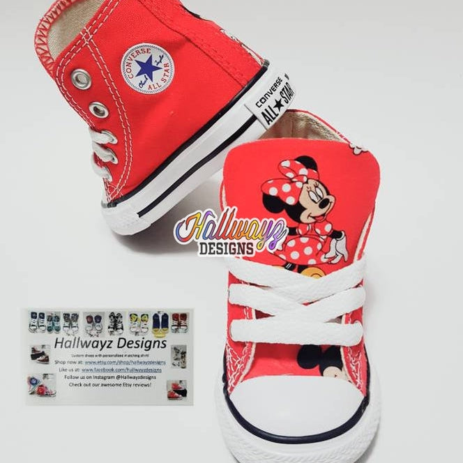 Red Minnie Mouse Converse Shoes