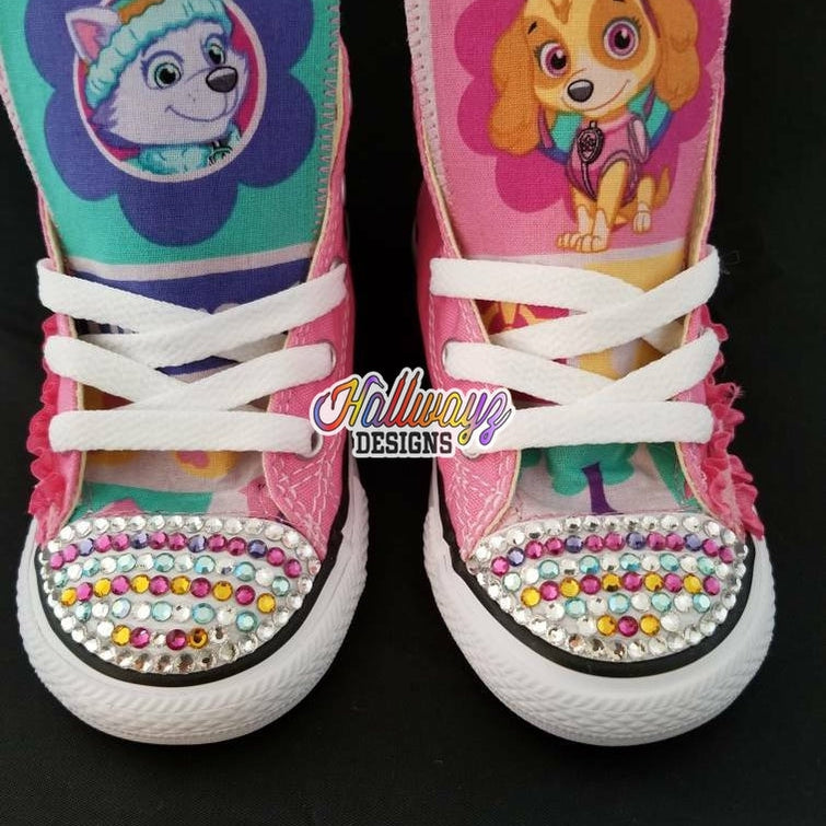Upgrade: Bedazzled Crystal Toes on any shoe. Crystals will match shoe design. Custom Chucks by Hallwayzdesigns