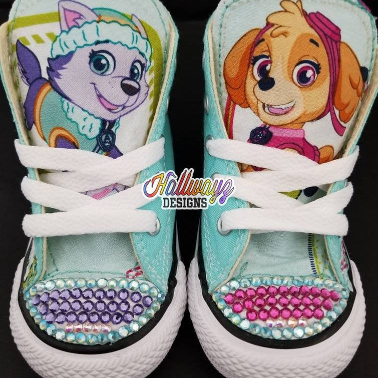 Upgrade: Bedazzled Crystal Toes on any shoe. Crystals will match shoe design. Custom Chucks by Hallwayzdesigns