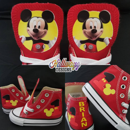Mickey Mouse First Birthday Converse Shoes